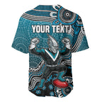 Personalized Port Adelaide Power Mascot Baseball Jersey Aboriginal Dot Art Style Vibrant Indigenous Pattern Design
