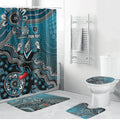Personalized Port Adelaide Power Mascot Bathroom Set Aboriginal Dot Art Style Vibrant Indigenous Pattern Design