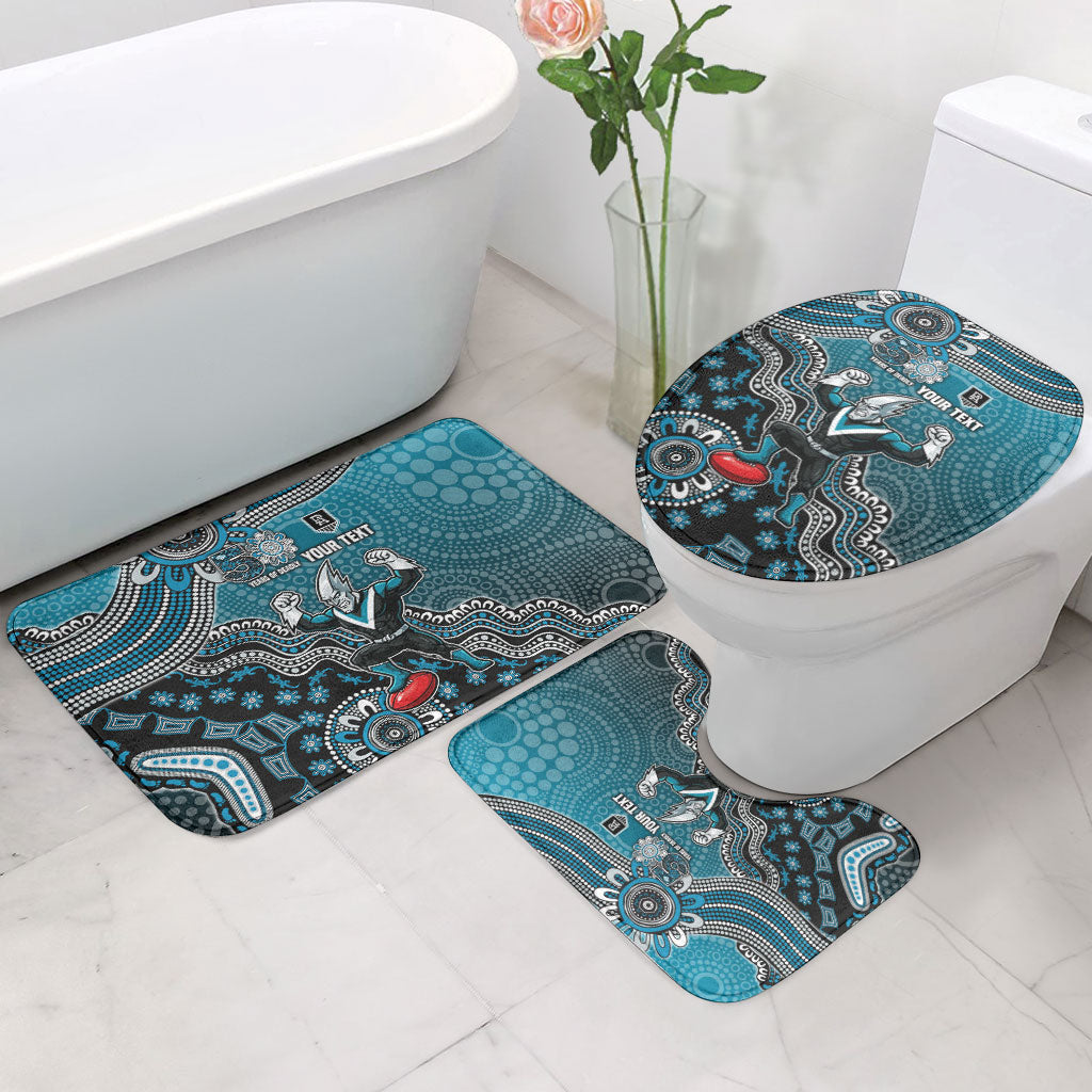 Personalized Port Adelaide Power Mascot Bathroom Set Aboriginal Dot Art Style Vibrant Indigenous Pattern Design