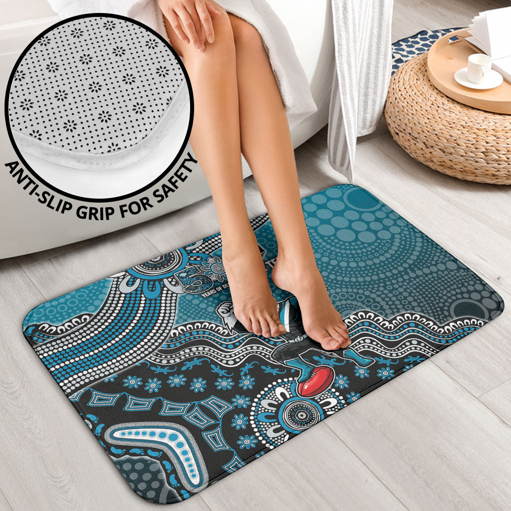 Personalized Port Adelaide Power Mascot Bathroom Set Aboriginal Dot Art Style Vibrant Indigenous Pattern Design