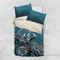 Personalized Port Adelaide Power Mascot Bedding Set Aboriginal Dot Art Style Vibrant Indigenous Pattern Design