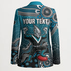 Personalized Port Adelaide Power Mascot Blazer Aboriginal Dot Art Style Vibrant Indigenous Pattern Design
