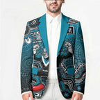 Personalized Port Adelaide Power Mascot Blazer Aboriginal Dot Art Style Vibrant Indigenous Pattern Design
