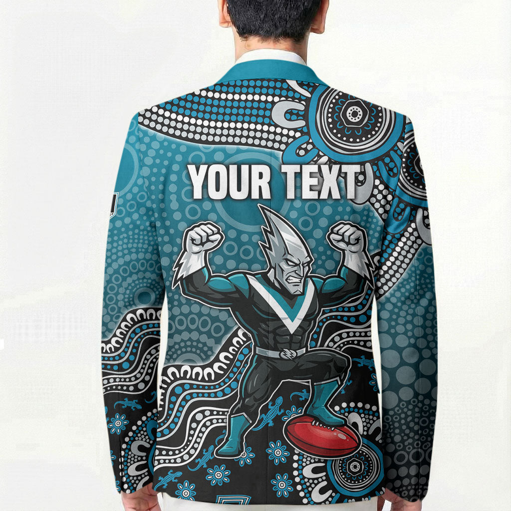 Personalized Port Adelaide Power Mascot Blazer Aboriginal Dot Art Style Vibrant Indigenous Pattern Design