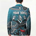 Personalized Port Adelaide Power Mascot Blazer Aboriginal Dot Art Style Vibrant Indigenous Pattern Design