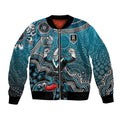 Personalized Port Adelaide Power Mascot Bomber Jacket Aboriginal Dot Art Style Vibrant Indigenous Pattern Design