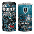 Personalized Port Adelaide Power Mascot 4 in 1 Can Cooler Tumbler Aboriginal Dot Art Style Vibrant Indigenous Pattern Design