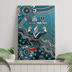 Personalized Port Adelaide Power Mascot Canvas Wall Art Aboriginal Dot Art Style Vibrant Indigenous Pattern Design