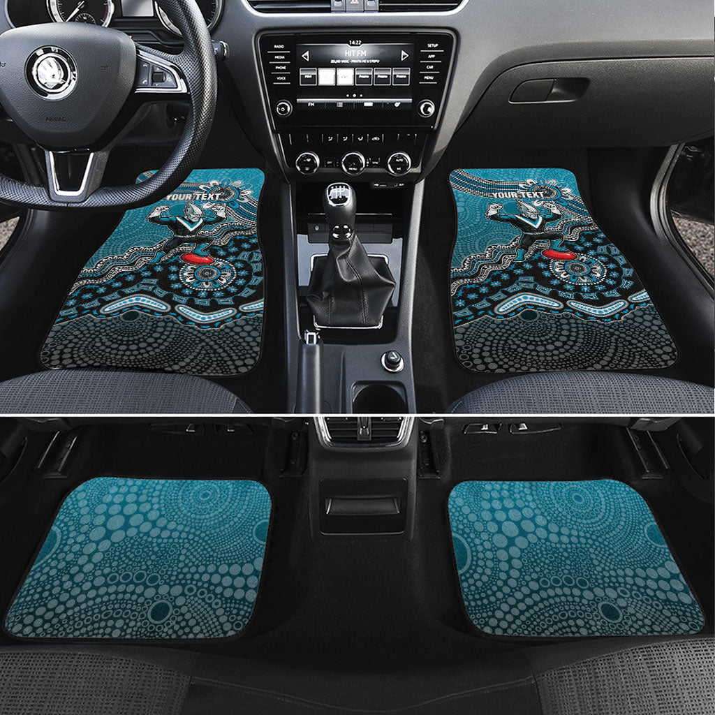 Personalized Port Adelaide Power Mascot Car Mats Aboriginal Dot Art Style Vibrant Indigenous Pattern Design