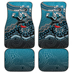 Personalized Port Adelaide Power Mascot Car Mats Aboriginal Dot Art Style Vibrant Indigenous Pattern Design