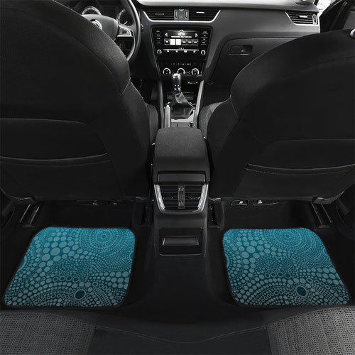 Personalized Port Adelaide Power Mascot Car Mats Aboriginal Dot Art Style Vibrant Indigenous Pattern Design