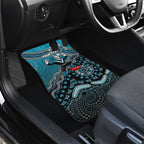 Personalized Port Adelaide Power Mascot Car Mats Aboriginal Dot Art Style Vibrant Indigenous Pattern Design