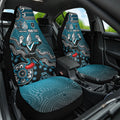 Personalized Port Adelaide Power Mascot Car Seat Cover Aboriginal Dot Art Style Vibrant Indigenous Pattern Design