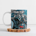 Personalized Port Adelaide Power Mascot Ceramic Mug Aboriginal Dot Art Style Vibrant Indigenous Pattern Design