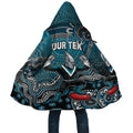Personalized Port Adelaide Power Mascot Cloak Aboriginal Dot Art Style Vibrant Indigenous Pattern Design