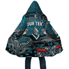 Personalized Port Adelaide Power Mascot Cloak Aboriginal Dot Art Style Vibrant Indigenous Pattern Design