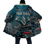 Personalized Port Adelaide Power Mascot Cloak Aboriginal Dot Art Style Vibrant Indigenous Pattern Design
