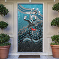 Personalized Port Adelaide Power Mascot Door Cover Aboriginal Dot Art Style Vibrant Indigenous Pattern Design