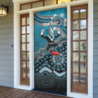 Personalized Port Adelaide Power Mascot Door Cover Aboriginal Dot Art Style Vibrant Indigenous Pattern Design