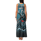 Personalized Port Adelaide Power Mascot Family Matching Tank Maxi Dress and Hawaiian Shirt Aboriginal Dot Art Style Vibrant Indigenous Pattern Design