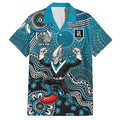 Personalized Port Adelaide Power Mascot Hawaiian Shirt Aboriginal Dot Art Style Vibrant Indigenous Pattern Design