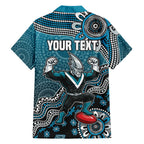 Personalized Port Adelaide Power Mascot Hawaiian Shirt Aboriginal Dot Art Style Vibrant Indigenous Pattern Design