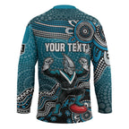 Personalized Port Adelaide Power Mascot Hockey Jersey Aboriginal Dot Art Style Vibrant Indigenous Pattern Design