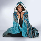 Personalized Port Adelaide Power Mascot Hooded Blanket Aboriginal Dot Art Style Vibrant Indigenous Pattern Design