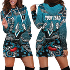 Personalized Port Adelaide Power Mascot Hoodie Dress Aboriginal Dot Art Style Vibrant Indigenous Pattern Design