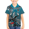 Personalized Port Adelaide Power Mascot Kid Hawaiian Shirt Aboriginal Dot Art Style Vibrant Indigenous Pattern Design