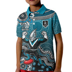 Personalized Port Adelaide Power Mascot Kid Polo Shirt Aboriginal Dot Art Style Vibrant Indigenous Pattern Design