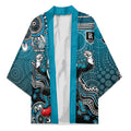 Personalized Port Adelaide Power Mascot Kimono Aboriginal Dot Art Style Vibrant Indigenous Pattern Design