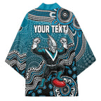Personalized Port Adelaide Power Mascot Kimono Aboriginal Dot Art Style Vibrant Indigenous Pattern Design