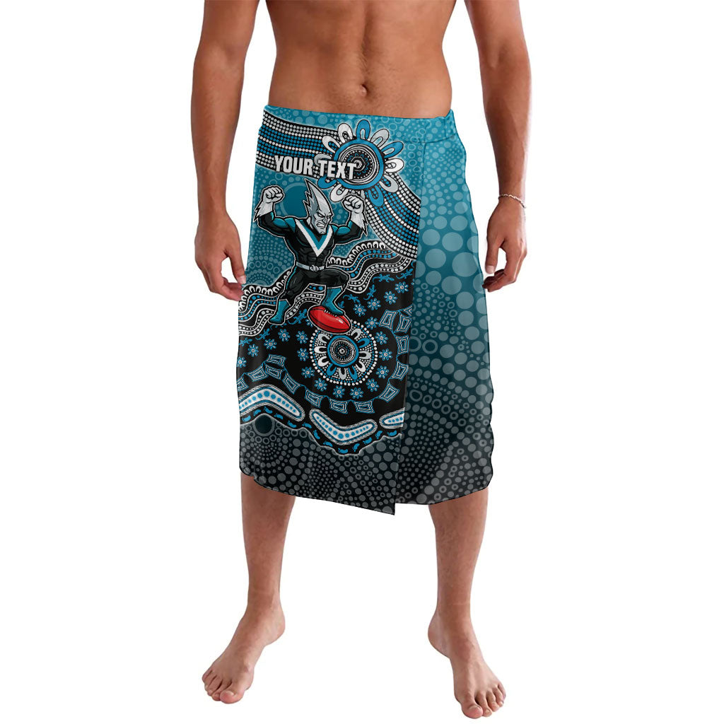 Personalized Port Adelaide Power Mascot Lavalava Aboriginal Dot Art Style Vibrant Indigenous Pattern Design