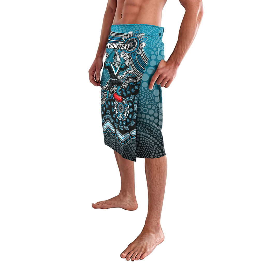 Personalized Port Adelaide Power Mascot Lavalava Aboriginal Dot Art Style Vibrant Indigenous Pattern Design