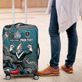 Personalized Port Adelaide Power Mascot Luggage Cover Aboriginal Dot Art Style Vibrant Indigenous Pattern Design