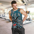 Personalized Port Adelaide Power Mascot Men Tank Top Aboriginal Dot Art Style Vibrant Indigenous Pattern Design