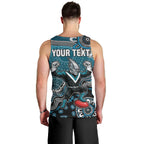Personalized Port Adelaide Power Mascot Men Tank Top Aboriginal Dot Art Style Vibrant Indigenous Pattern Design