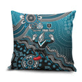 Personalized Port Adelaide Power Mascot Pillow Cover Aboriginal Dot Art Style Vibrant Indigenous Pattern Design