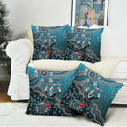 Personalized Port Adelaide Power Mascot Pillow Cover Aboriginal Dot Art Style Vibrant Indigenous Pattern Design