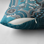 Personalized Port Adelaide Power Mascot Pillow Cover Aboriginal Dot Art Style Vibrant Indigenous Pattern Design