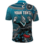Personalized Port Adelaide Power Mascot Polo Shirt Aboriginal Dot Art Style Vibrant Indigenous Pattern Design