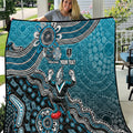 Personalized Port Adelaide Power Mascot Quilt Aboriginal Dot Art Style Vibrant Indigenous Pattern Design
