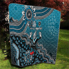 Personalized Port Adelaide Power Mascot Quilt Aboriginal Dot Art Style Vibrant Indigenous Pattern Design