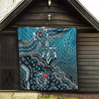 Personalized Port Adelaide Power Mascot Quilt Aboriginal Dot Art Style Vibrant Indigenous Pattern Design