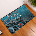 Personalized Port Adelaide Power Mascot Rubber Doormat Aboriginal Dot Art Style Vibrant Indigenous Pattern Design