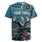 Personalized Port Adelaide Power Mascot Rugby Jersey Aboriginal Dot Art Style Vibrant Indigenous Pattern Design
