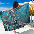 Personalized Port Adelaide Power Mascot Sarong Aboriginal Dot Art Style Vibrant Indigenous Pattern Design
