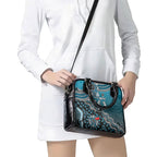 Personalized Port Adelaide Power Mascot Shoulder Handbag Aboriginal Dot Art Style Vibrant Indigenous Pattern Design