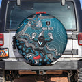 Personalized Port Adelaide Power Mascot Spare Tire Cover Aboriginal Dot Art Style Vibrant Indigenous Pattern Design